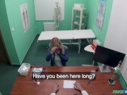 Fake Hospital - Beautiful BLONDE CZECH babe gets her throat and pussy examined by a big cock 1/16
