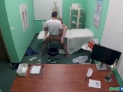 Fake Hospital - Beautiful BLONDE CZECH babe gets her throat and pussy examined by a big cock 9/16