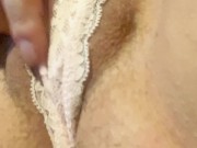 ASMR close up of pussy getting fucked by huge hard cock.  Milf has multiple gushing orgasms. 1/16