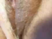 ASMR close up of pussy getting fucked by huge hard cock.  Milf has multiple gushing orgasms. 13/16