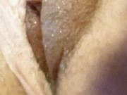 ASMR close up of pussy getting fucked by huge hard cock.  Milf has multiple gushing orgasms. 16/16