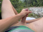 Young guy jerks off next to a river 12/16