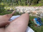 Young guy jerks off next to a river 6/16