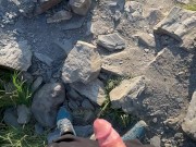 Sporty man has a quick masturbation after exploring ruins 12/16