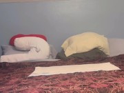 Mother  is riding her son in law until he shoots his load deep in her hairy pussy! 1/16