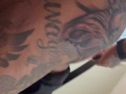 Fucking a hot milf from behind while I choke her with a belt around her neck 13/16