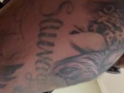 Fucking a hot milf from behind while I choke her with a belt around her neck 7/16