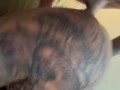 Fucking a hot milf from behind while I choke her with a belt around her neck