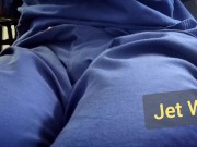 Desperately holding and wetting my scrubs and boxers 8/16