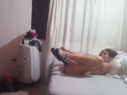 My hot girlfriend masturbates with her dildo in front of her stepdad 12/16