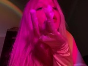 Perfect body girl in pink lights🥵 12/16