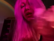 Perfect body girl in pink lights🥵 15/16