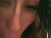 Undressing so I can suck on FAT dildo 7/16