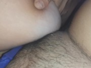 My milf slave jerks my clit with big tits until orgasm 12/16