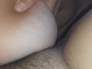 My milf slave jerks my clit with big tits until orgasm 4/16