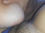 My milf slave jerks my clit with big tits until orgasm 9/16