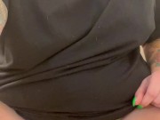 BBW step mom MILF pisses in a pair of panties for a fan close up view 3/16