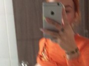 HOT FRIEND RECORDS HERSELF IN THE BATHROOM OF HER HOUSE SHOWING HER TITS 11/16