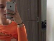 HOT FRIEND RECORDS HERSELF IN THE BATHROOM OF HER HOUSE SHOWING HER TITS 6/16