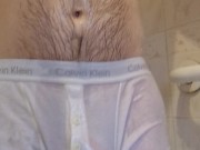 Wetting my Calvin klein boxer shorts 15/16