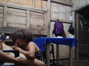 Stepmom explores new ways to please her immature stepson. Intense blowjob with spit 3/16