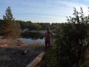 BDSM bunny walks in the forest 1/16