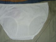 Cumshot in strawberry printed panty 1/16