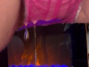 I peed my pretty pink panties in front of the fire 15/16
