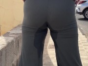 girl pees in pants on balcony Cap D'Agde and on street public 13/16