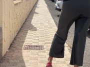 girl pees in pants on balcony Cap D'Agde and on street public 14/16