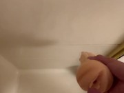 Horny Latino Plays with pocket Pussy in Shower 5/16