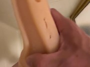 Horny Latino Plays with pocket Pussy in Shower 8/16