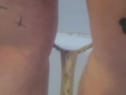 Submissive pees her panties 14/16