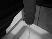 Taking a quick piss on the shower floor, with my semi hard cock 5/16
