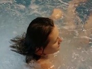 giving blowjob to a stranger in a public pool 2/16