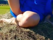 RISKY PUSSY FLASHING IN A FIELD BY THE ROAD! PERFECT PUSSY WITH AN ANAL PLUG! 16/16