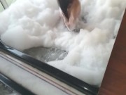 brunette washes her big tits in hydromassage 2/16