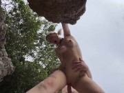 Public sex on the beach Cum right in pussy because her ass was riding dick 3/16