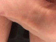 Fingering myself in a bath with foam. Virgin girl masturbate 12/16