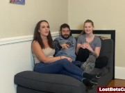 Playing a strip game with his two girl friends 2/16