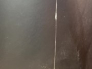 Hairy cock grools long string of precum and leaks pee and bulbourethral fluid down it 10/16