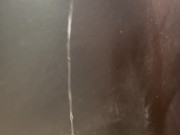 Hairy cock grools long string of precum and leaks pee and bulbourethral fluid down it 13/16