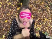 Real sex in the park in public with a blonde in black stockings 16/16