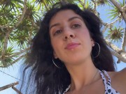 Hottie sucks my dick on a public beach and walks along the shore with cum on her face - Cumwalk 14/16