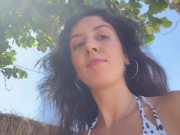 Hottie sucks my dick on a public beach and walks along the shore with cum on her face - Cumwalk 15/16