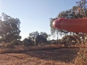 Nasty guy doing risky walk all naked in nature - nice cumshot 10/16