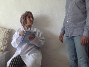 This Turkish doctor is SHOCKED!!! I take out my big cock in front of her. 3/16
