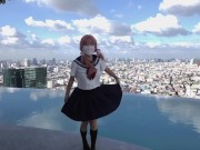 日本jk少女，在顶楼泳池卖骚，回家脱了衣服就是干 - Screenshot 4 of 16 - 内射
