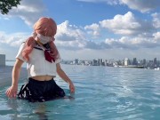 日本jk少女，在顶楼泳池卖骚，回家脱了衣服就是干 - Screenshot 8 of 16 - 国产