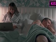 S2E5: Step mom helps to cum step son in share bed while working till get pussy creampie and facial 7/16